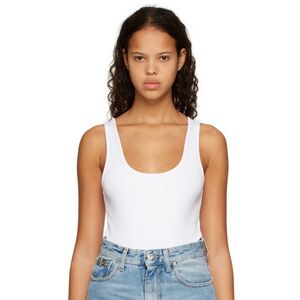 GCDS White Scoop Neck Bodysuit